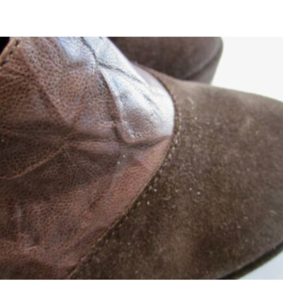 38 8 CORDANI DIONNE brown WEDGE PLATFORM MULES clog SUEDE PUMPS heels SHOES MINT - Picture 9 of 11